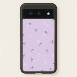Coquette Mini Bows Pattern Purple  - Clean Girl Aesthetic Phone Case for Google Pixel 8