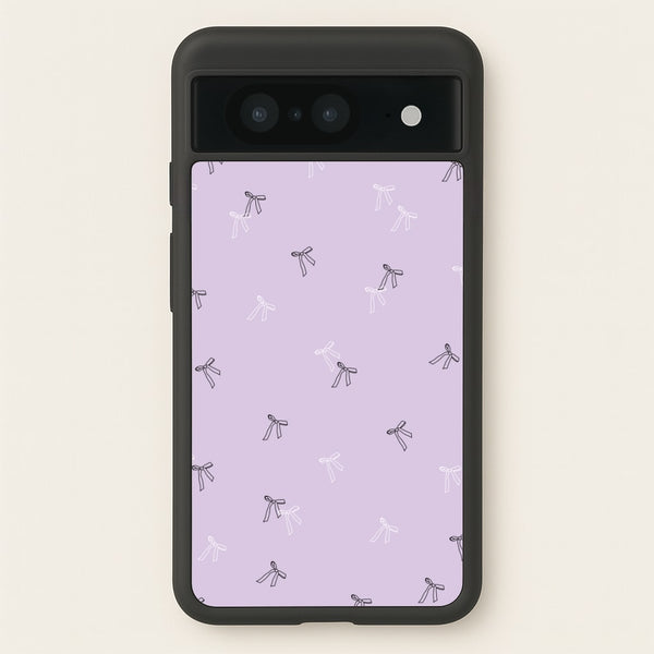 Coquette Mini Bows Pattern Purple  - Clean Girl Aesthetic Phone Case for Google Pixel 8