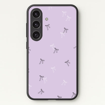Coquette Mini Bows Pattern Purple  - Clean Girl Aesthetic Phone Case for Galaxy S24