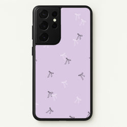 Coquette Mini Bows Pattern Purple  - Clean Girl Aesthetic Phone Case for Galaxy S21 Ultra
