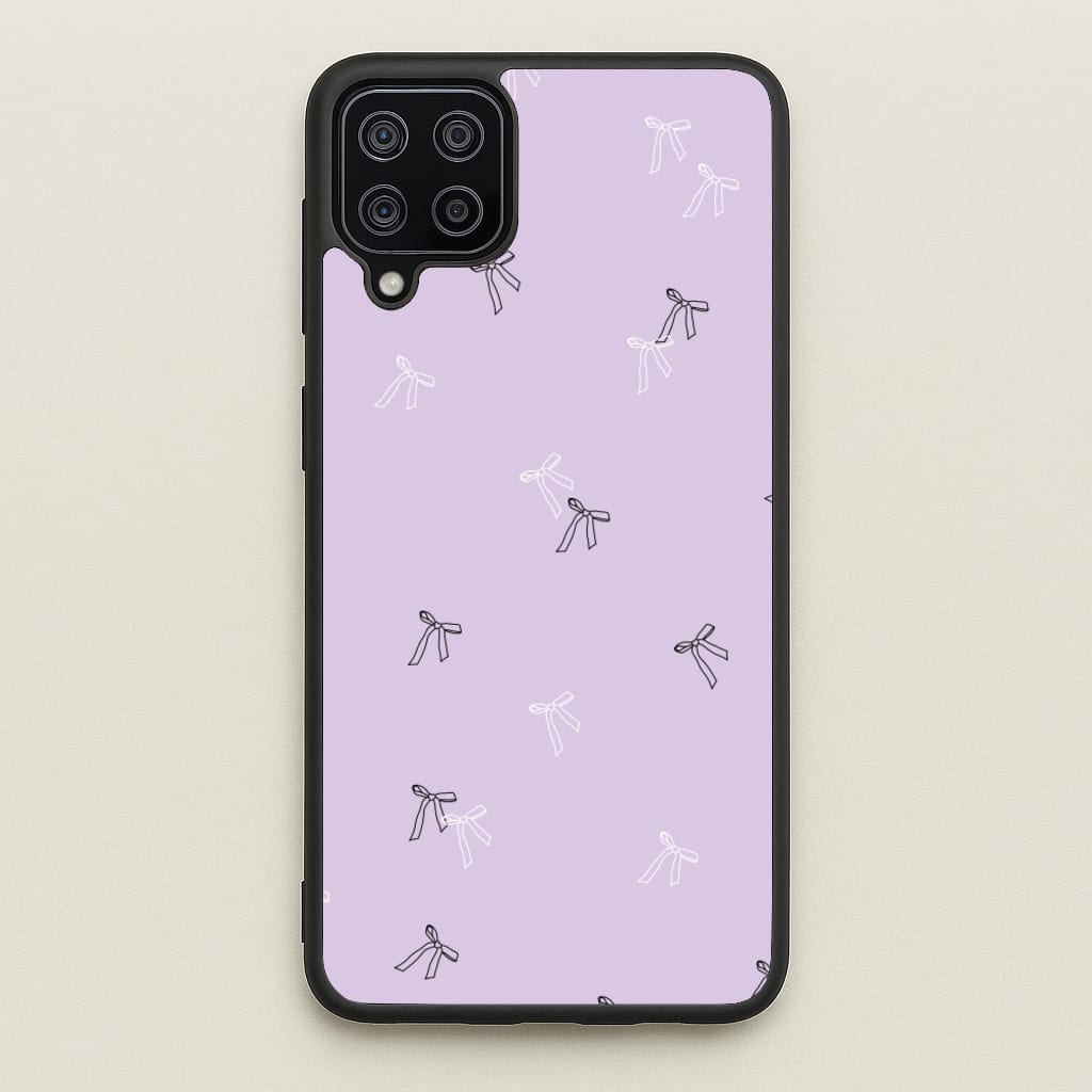 Coquette Mini Bows Pattern Purple  - Clean Girl Aesthetic Phone Case for Galaxy A12
