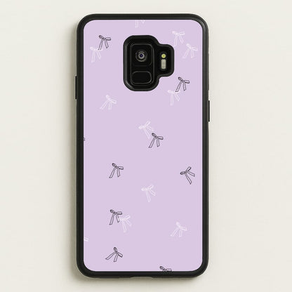 Coquette Mini Bows Pattern Purple  - Clean Girl Aesthetic Phone Case for Galaxy S9