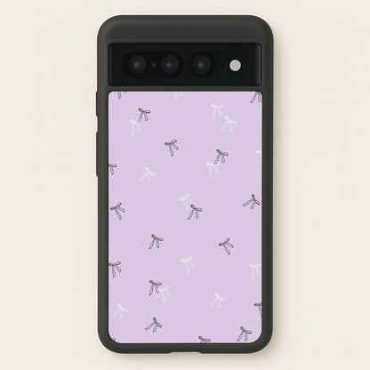 Coquette Mini Bows Pattern Purple  - Clean Girl Aesthetic Phone Case for Google Pixel 7 Pro