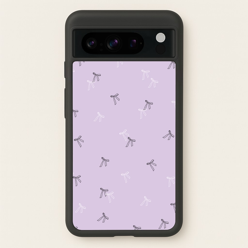 Coquette Mini Bows Pattern Purple  - Clean Girl Aesthetic Phone Case for Google Pixel 8 Pro
