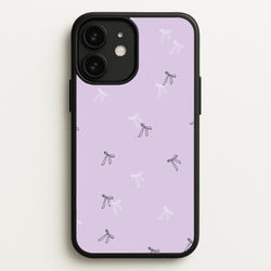 Coquette Mini Bows Pattern Purple  - Clean Girl Aesthetic Phone Case for iPhone 11