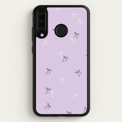Coquette Mini Bows Pattern Purple  - Clean Girl Aesthetic Phone Case for Huawei P30 Lite