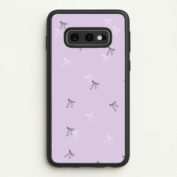 Coquette Mini Bows Pattern Purple  - Clean Girl Aesthetic Phone Case for Galaxy S10e