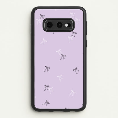 Coquette Mini Bows Pattern Purple  - Clean Girl Aesthetic Phone Case for Galaxy S10e