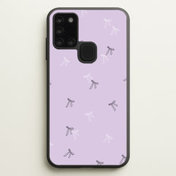 Coquette Mini Bows Pattern Purple  - Clean Girl Aesthetic Phone Case for Galaxy A21s