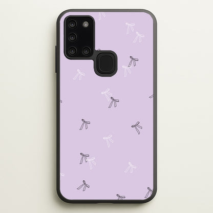 Coquette Mini Bows Pattern Purple  - Clean Girl Aesthetic Phone Case for Galaxy A21s