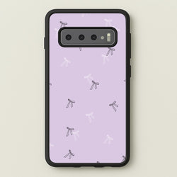 Coquette Mini Bows Pattern Purple  - Clean Girl Aesthetic Phone Case for Galaxy S10 Plus