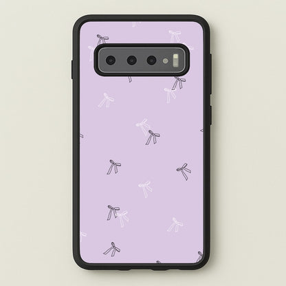 Coquette Mini Bows Pattern Purple  - Clean Girl Aesthetic Phone Case for Galaxy S10 Plus