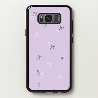 Coquette Mini Bows Pattern Purple  - Clean Girl Aesthetic Phone Case for Galaxy S8