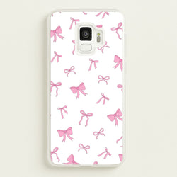 Coquette Variety Pink Bows Pattern  - Clean Girl Aesthetic Phone Case for Galaxy S9