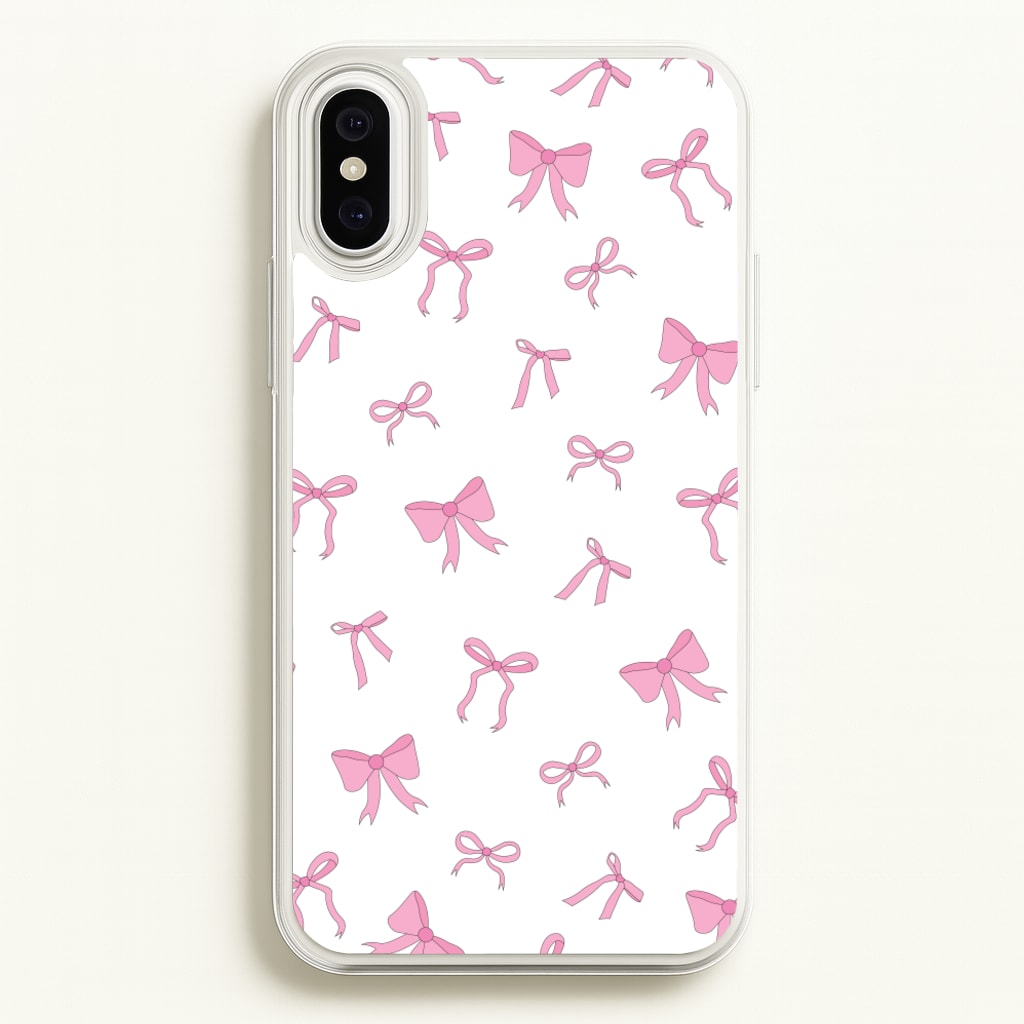 Coquette Variety Pink Bows Pattern  - Clean Girl Aesthetic Phone Case for iPhone XS Max