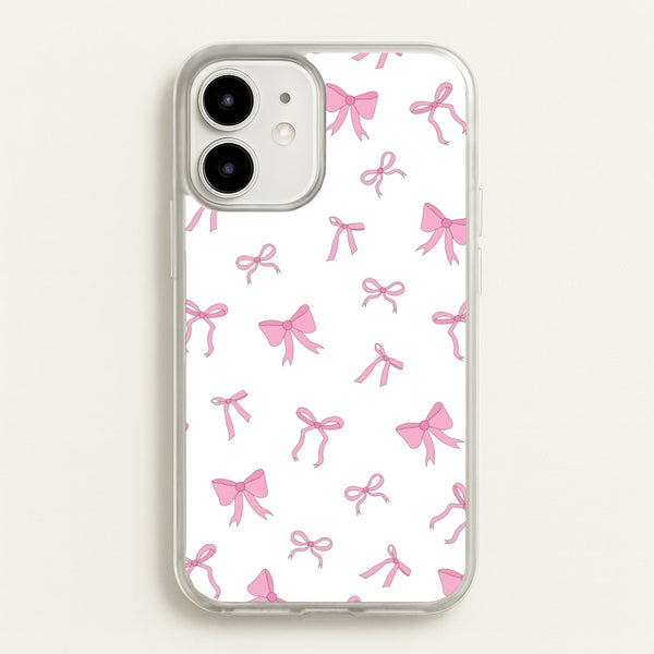 Coquette Variety Pink Bows Pattern  - Clean Girl Aesthetic Phone Case for iPhone 12 Mini