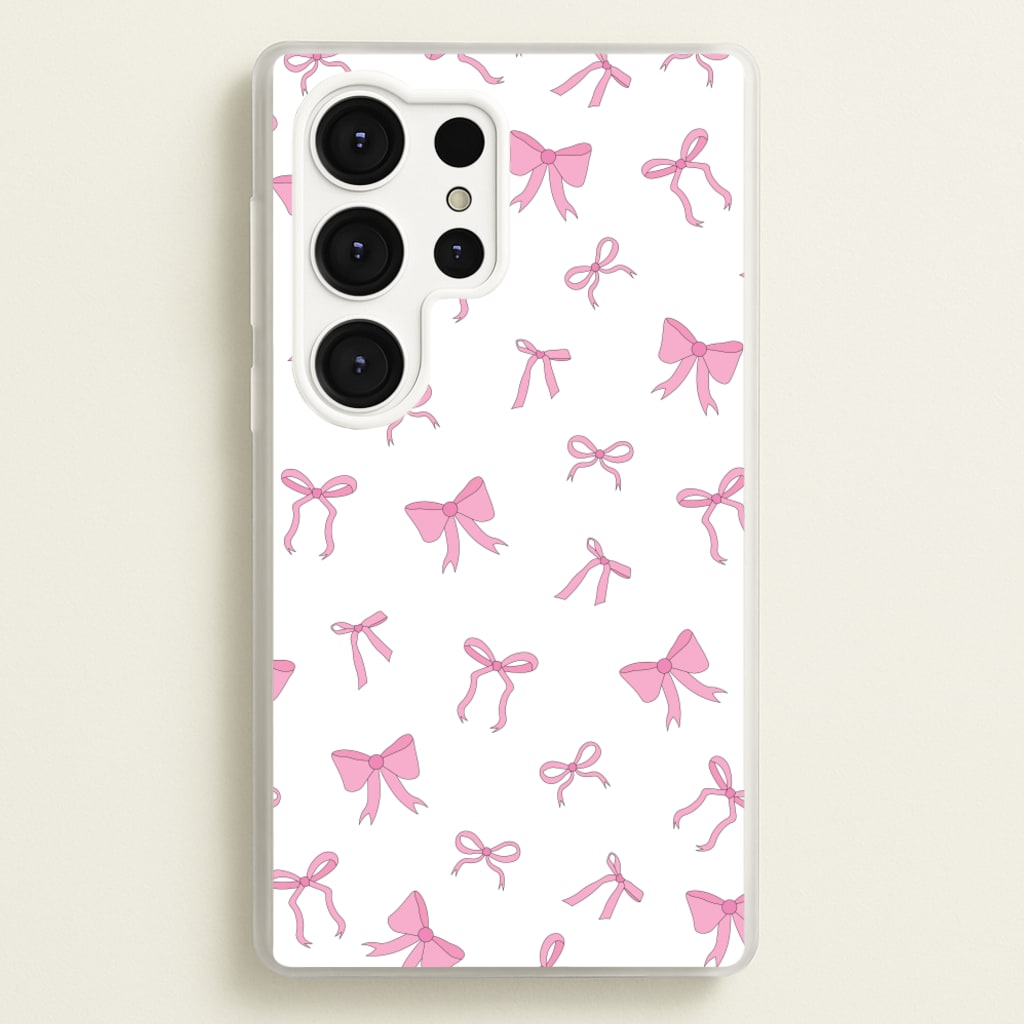 Coquette Variety Pink Bows Pattern  - Clean Girl Aesthetic Phone Case for Galaxy S25 Ultra
