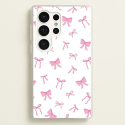 Coquette Variety Pink Bows Pattern  - Clean Girl Aesthetic Phone Case for Galaxy S25 Ultra