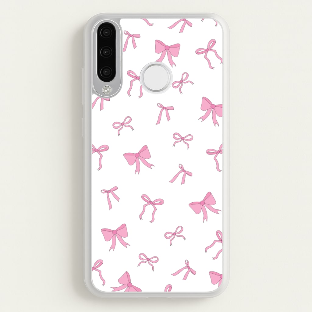 Coquette Variety Pink Bows Pattern  - Clean Girl Aesthetic Phone Case for Huawei P30 Lite