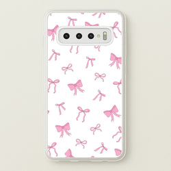 Coquette Variety Pink Bows Pattern  - Clean Girl Aesthetic Phone Case for Galaxy S10 Plus