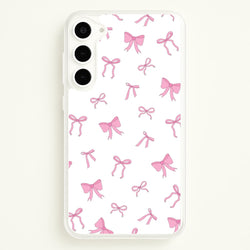 Coquette Variety Pink Bows Pattern  - Clean Girl Aesthetic Phone Case for Galaxy S23