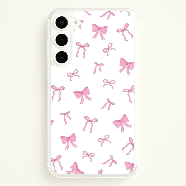 Coquette Variety Pink Bows Pattern  - Clean Girl Aesthetic Phone Case for Galaxy S23