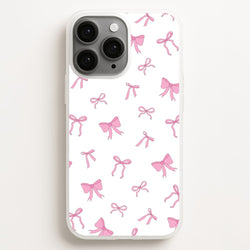 Coquette Variety Pink Bows Pattern  - Clean Girl Aesthetic Phone Case for iPhone 11 Pro