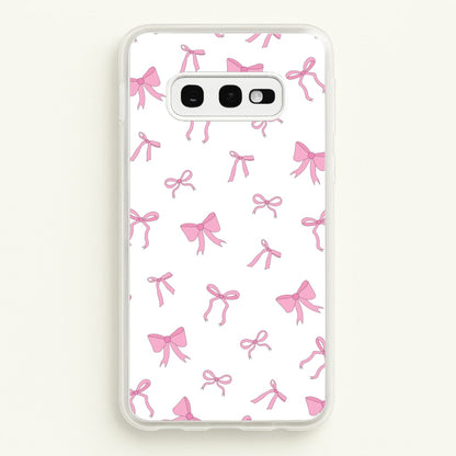 Coquette Variety Pink Bows Pattern  - Clean Girl Aesthetic Phone Case for Galaxy S10e