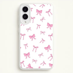 Coquette Variety Pink Bows Pattern  - Clean Girl Aesthetic Phone Case for Galaxy S25 Edge