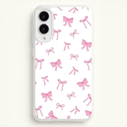 Coquette Variety Pink Bows Pattern  - Clean Girl Aesthetic Phone Case for Galaxy S25 Edge