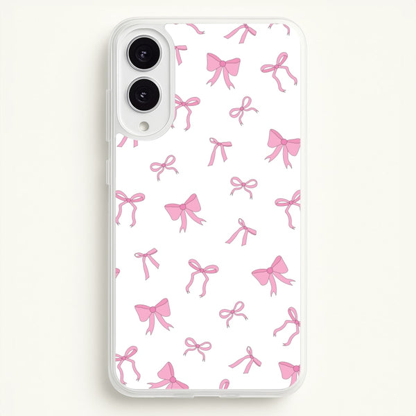 Coquette Variety Pink Bows Pattern  - Clean Girl Aesthetic Phone Case for Galaxy S25 Edge