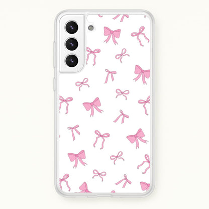 Coquette Variety Pink Bows Pattern  - Clean Girl Aesthetic Phone Case for Galaxy S21