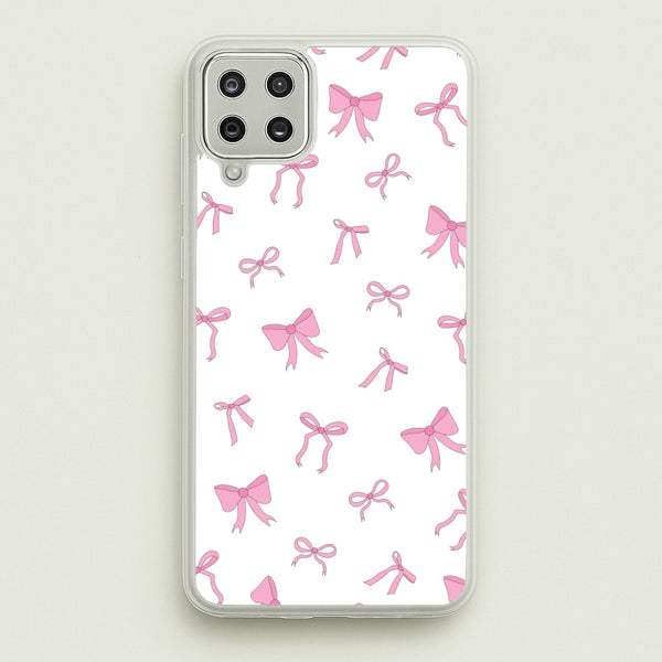 Coquette Variety Pink Bows Pattern  - Clean Girl Aesthetic Phone Case for Galaxy A12