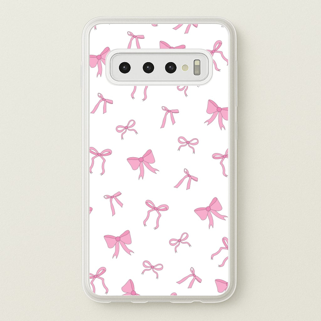 Coquette Variety Pink Bows Pattern  - Clean Girl Aesthetic Phone Case for Galaxy S10