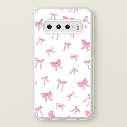 Coquette Variety Pink Bows Pattern  - Clean Girl Aesthetic Phone Case for Galaxy S10