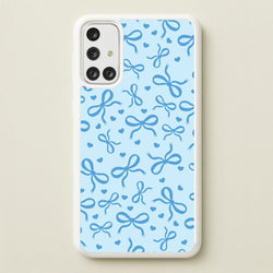 Coquette Bows And Hearts Navy Blue  - Clean Girl Aesthetic Phone Case for Galaxy A71