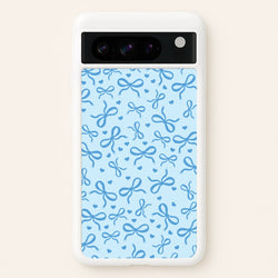 Coquette Bows And Hearts Navy Blue  - Clean Girl Aesthetic Phone Case for Google Pixel 8 Pro