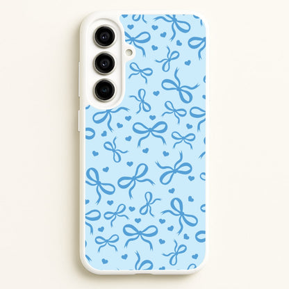 Coquette Bows And Hearts Navy Blue  - Clean Girl Aesthetic Phone Case for Galaxy A56