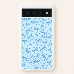 Coquette Bows And Hearts Navy Blue  - Clean Girl Aesthetic Phone Case for Google Pixel 7 Pro