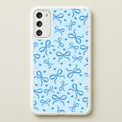 Coquette Bows And Hearts Navy Blue  - Clean Girl Aesthetic Phone Case for Galaxy S20