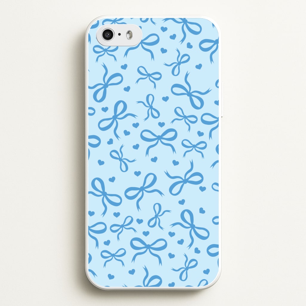 Coquette Bows And Hearts Navy Blue  - Clean Girl Aesthetic Phone Case for iPhone 5 / 5s / SE 2016