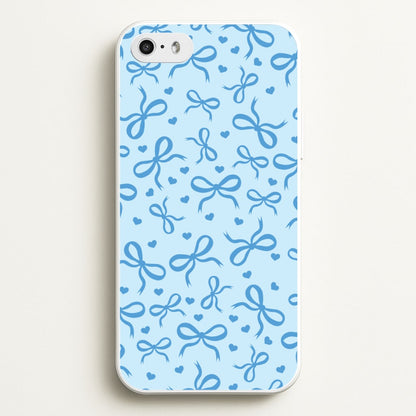 Coquette Bows And Hearts Navy Blue  - Clean Girl Aesthetic Phone Case for iPhone 5 / 5s / SE 2016