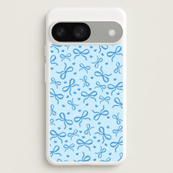 Coquette Bows And Hearts Navy Blue  - Clean Girl Aesthetic Phone Case for Google Pixel 9 / 9 Pro