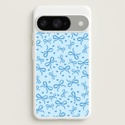 Coquette Bows And Hearts Navy Blue Phone Case for Google Pixel 10 / 10 Pro