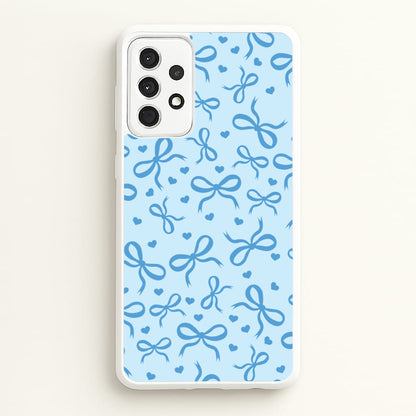 Coquette Bows And Hearts Navy Blue  - Clean Girl Aesthetic Phone Case for Galaxy A52 / A52s