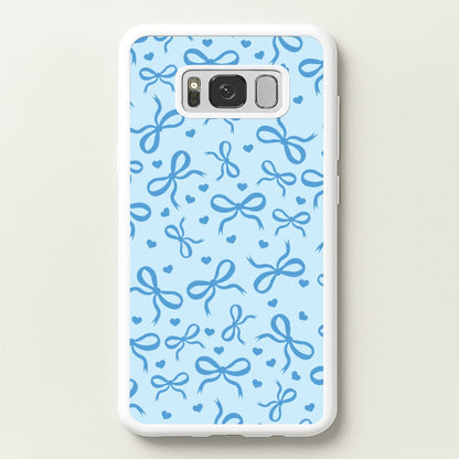 Coquette Bows And Hearts Navy Blue  - Clean Girl Aesthetic Phone Case for Galaxy S8 Plus