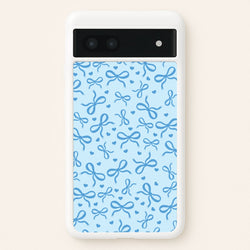 Coquette Bows And Hearts Navy Blue  - Clean Girl Aesthetic Phone Case for Google Pixel 7a