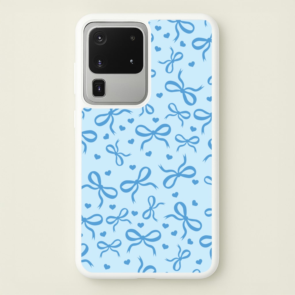 Coquette Bows And Hearts Navy Blue  - Clean Girl Aesthetic Phone Case for Galaxy S20 Ultra