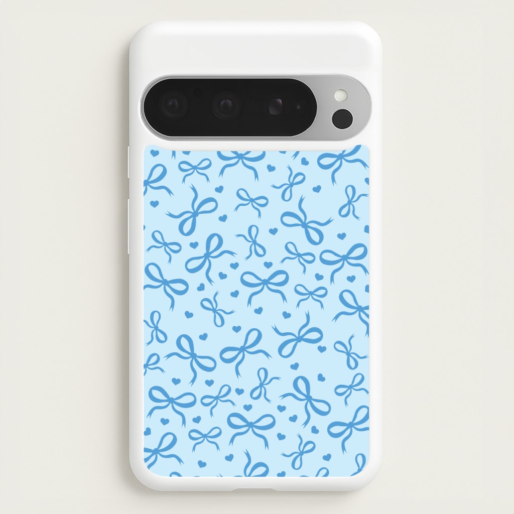 Coquette Bows And Hearts Navy Blue  - Clean Girl Aesthetic Phone Case for Google Pixel 9 Pro XL
