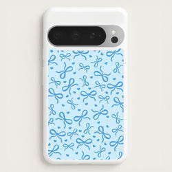 Coquette Bows And Hearts Navy Blue  - Clean Girl Aesthetic Phone Case for Google Pixel 9 Pro XL